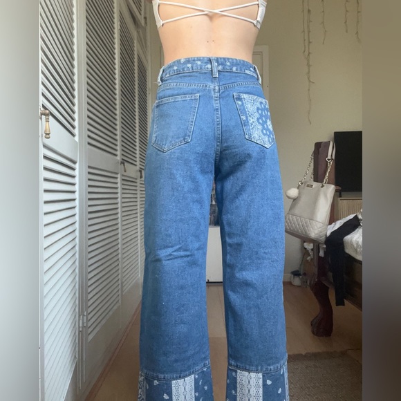 Women’s bandana patchwork Jeans - Picture 4 of 6